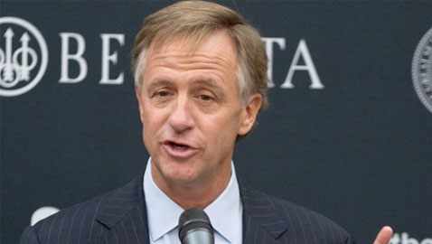 Tennessee Gov. Bill Haslam speaks during a ceremony at the state capitol in Nashville.